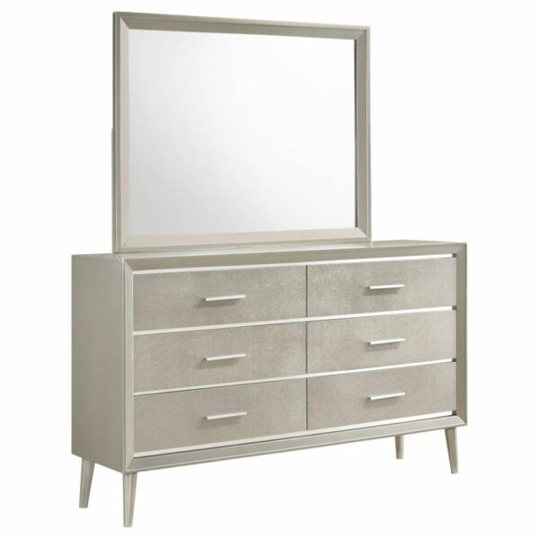 Ramon - 6-Drawer Dresser With Mirror - Metallic Sterling - Image 6