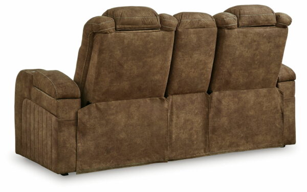 Wolfridge - Brindle - 2 Pc. - Power Reclining Sofa, Power Reclining Loveseat With Console - Image 4