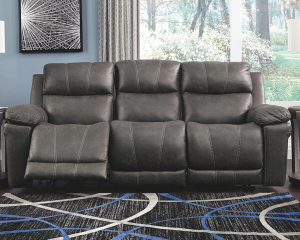 Erlangen - Dark Gray - Pwr Rec Sofa With Adj Headrest - Image 4