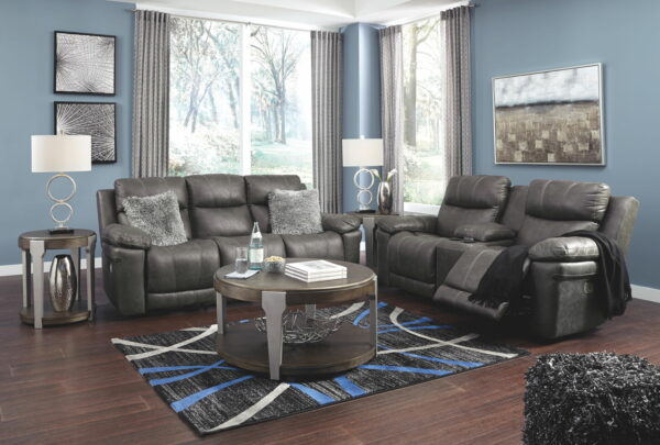 Erlangen - Dark Gray - Pwr Rec Sofa With Adj Headrest - Image 6