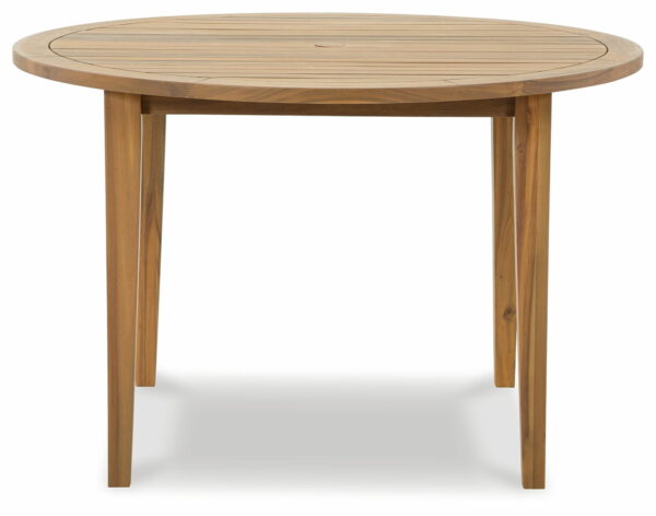 Janiyah - Light Brown - Round Dining Table W/Umb Opt - Image 6