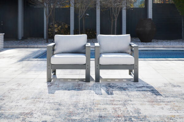 Amora - Charcoal Gray - Lounge Chair W/Cushion (Set of 2) - Image 3