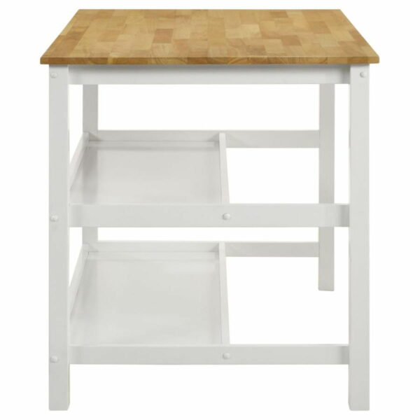 Hollis - Kitchen Island Counter Height - Brown And White - Image 5