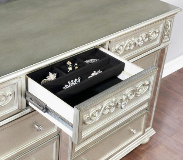 Heidi - 9-drawer Dresser With Mirror - Metallic Platinum - Image 5