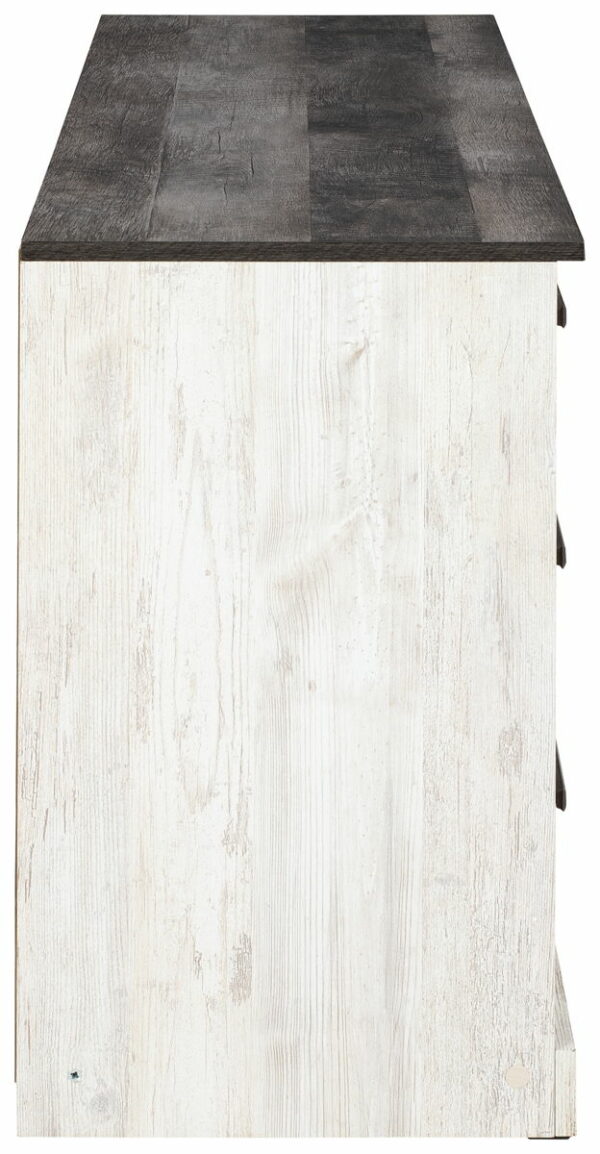 Shawburn - White / Black / Gray - Six Drawer Dresser - Pewter-tone Pulls - Image 4
