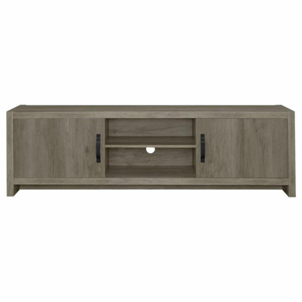 Burke - 2-Door TV Console - Gray Driftwood - Image 5