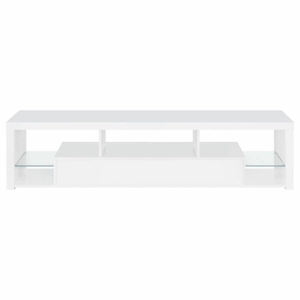 Jude - 2-Drawer 71" TV Stand With Shelving - White High Gloss - Image 3