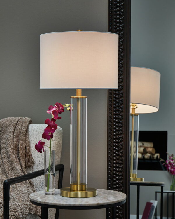 Orenman - Clear / Brass Finish - Glass Table Lamp (Set of 2) - Image 4