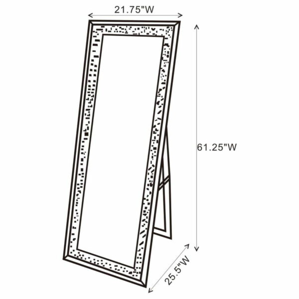 Carisi - Rectangular Standing Mirror With Led Lighting - Silver - Image 4