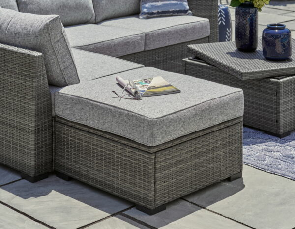 Petal Road - Gray - Loveseat Sectional, Ottoman, Table Set (Set of 4) - Image 6