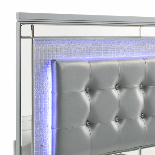 Valentino - 4/6 Full Footboard & Slats - Silver - Image 4
