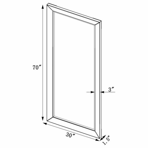 Barnett - Rectangular Floor Mirror - Silver - Image 2