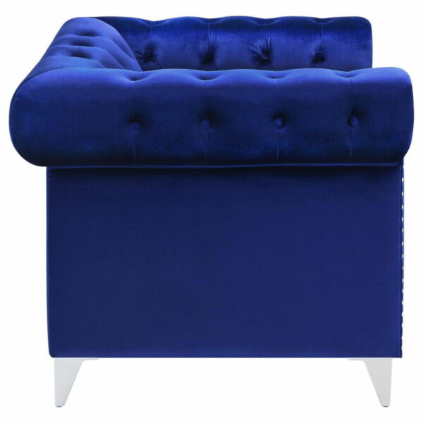 Bleker - Tufted Tuxedo Arm Chair - Blue - Image 5