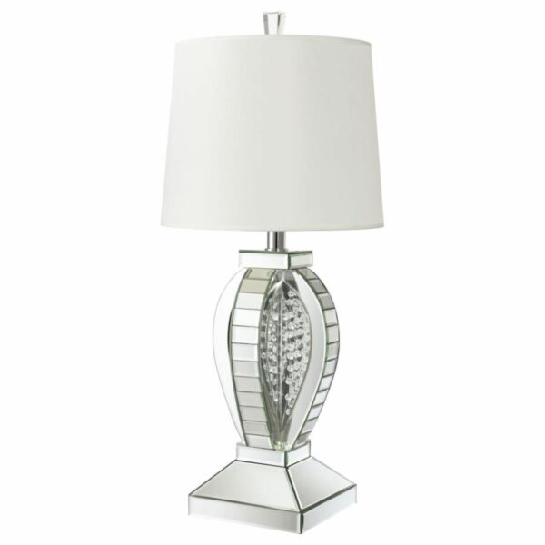 Klein - Table Lamp With Drum Shade - White And Mirror - Image 6