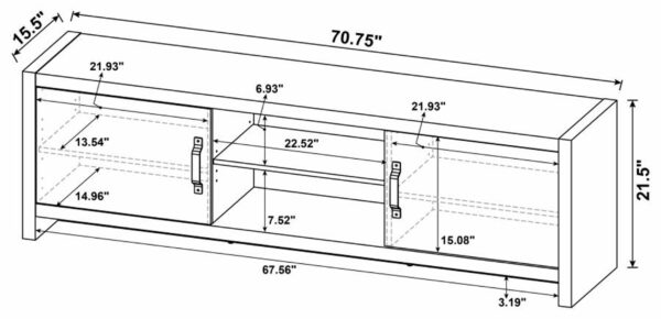 Burke - 2-Door TV Console - Gray Driftwood - Image 2