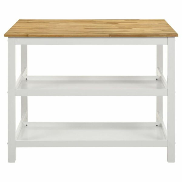 Hollis - Kitchen Island Counter Height - Brown And White - Image 7