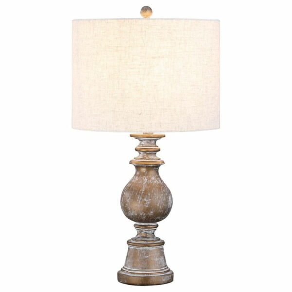 Brie - Drum Shade Table Lamp - Oatmeal And Antique Gold - Image 2