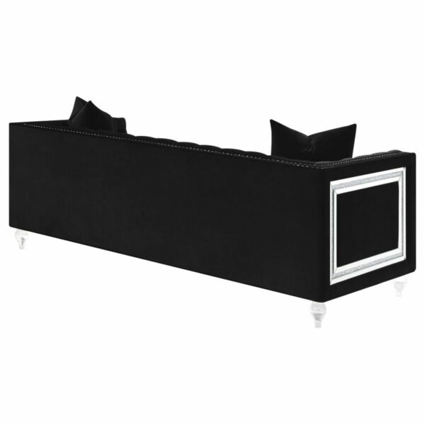 Delilah - Upholstered Tufted Tuxedo Arm Sofa - Black - Image 10