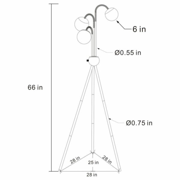 Miley - Trio Tree Floor Lamp - Gold - Image 3