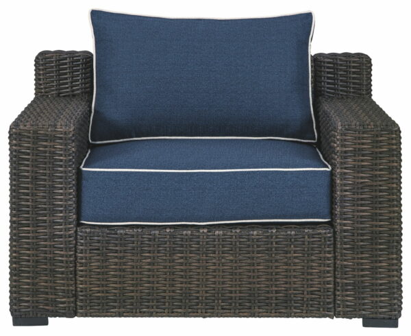 Grasson - Brown / Blue - Lounge Chair W/Cushion - Image 5