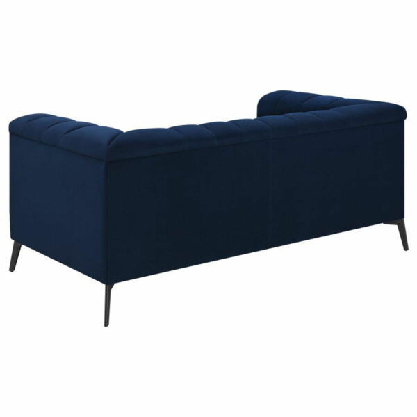 Chalet - Tuxedo Arm Loveseat - Blue - Image 3
