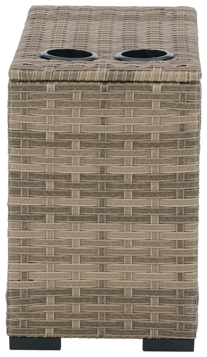 Calworth - Beige - Console With Drink Holders - Image 3