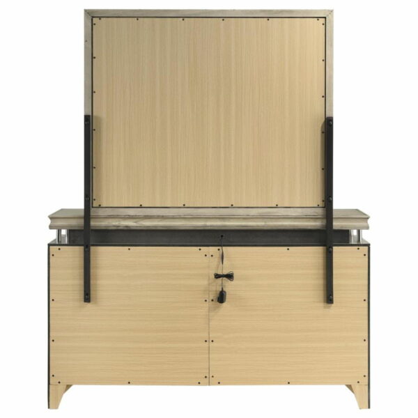 Giselle - 8-Drawer Bedroom Dresser With Mirror With LED - Rustic Beige - Image 9