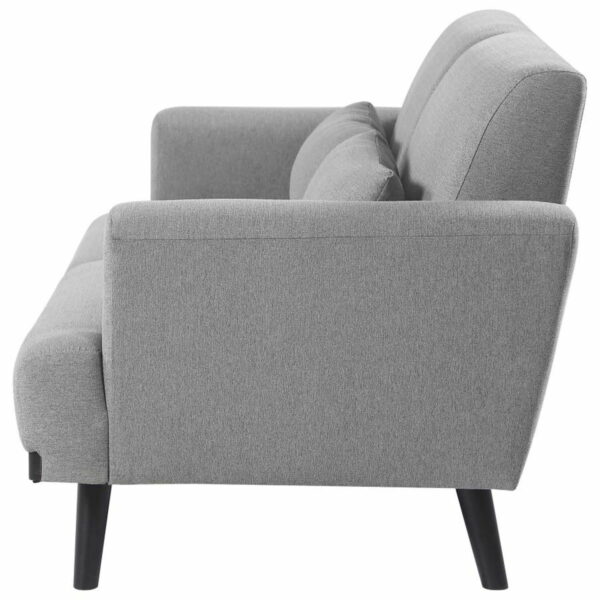 Blake - Upholstered Loveseat With Track Arms - Sharkskin And Dark Brown - Image 9