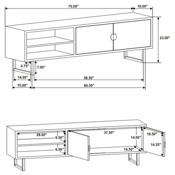 Marsden - Rectangular TV Console - Dark Brown - Image 6