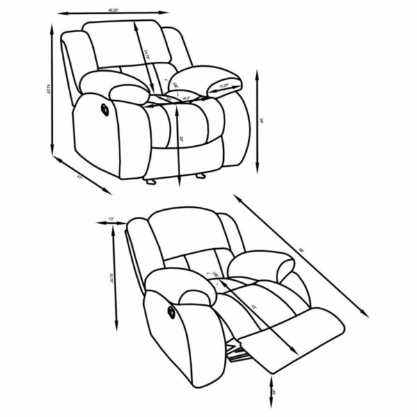 Weissman - Upholstered Glider Recliner - Charcoal - Image 6