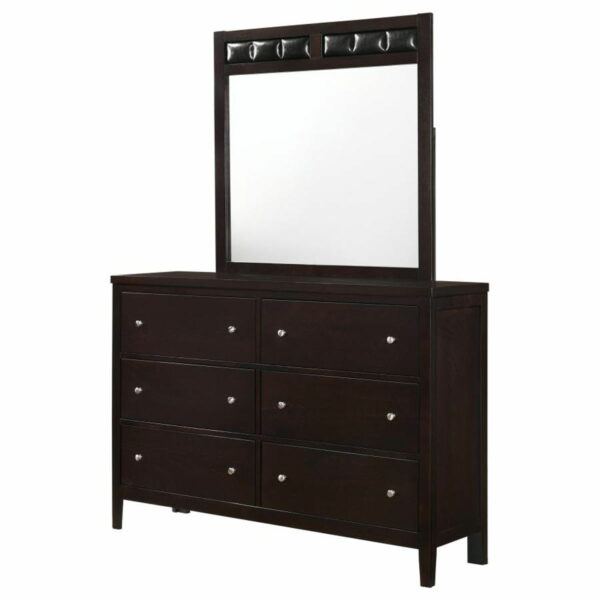 Carlton - 6-Drawer Rectangular Dresser With Mirror - Cappuccino - Image 7