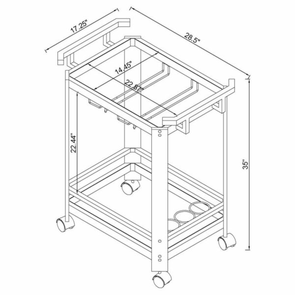 Jefferson - 2-Tier Glass Serving Cart - Clear - Image 6
