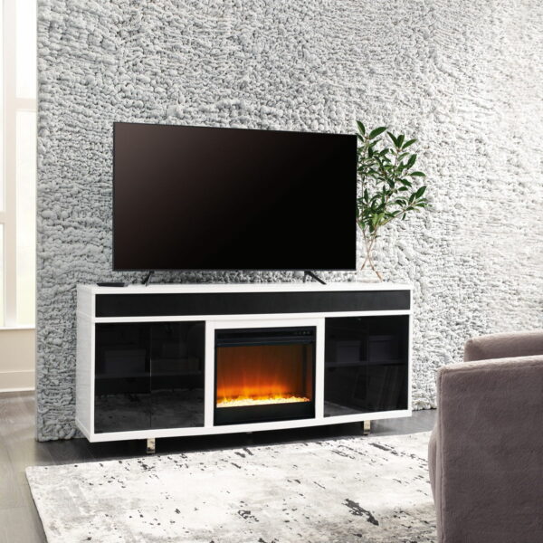 Gardoni - White / Black - 72" TV Stand With Electric Fireplace - Image 6