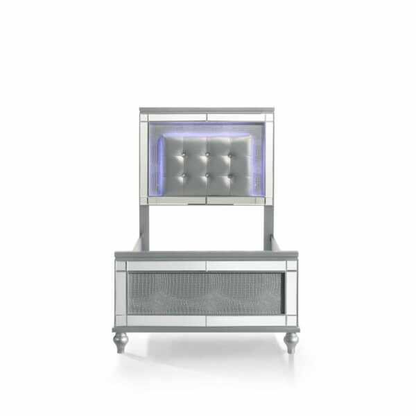 Valentino - 3/3 Twin Headboard - Silver - Image 2