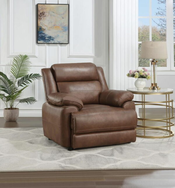 Ellington - Upholstered Padded Arm Accent Chair - Dark Brown - Image 2