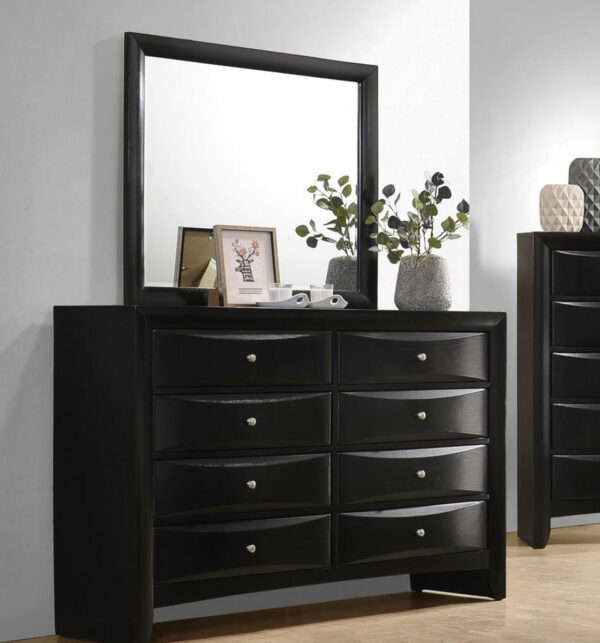 Briana - Rectangular 8-drawer Dresser With Mirror - Black - Image 3