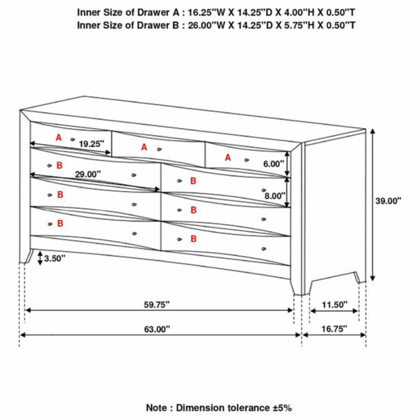Phoenix - 9-Drawer Dresser - Deep Cappuccino - Image 6
