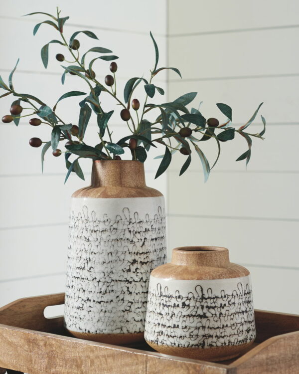 Meghan - Tan / Black - Vase Set (Set of 2) - Image 2