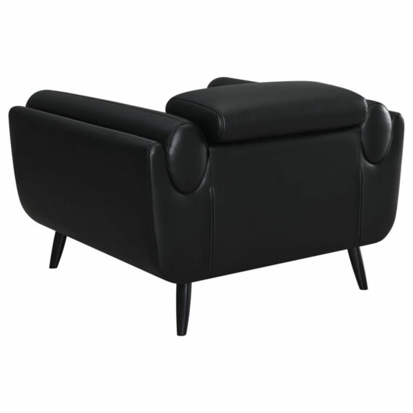 Shania - Track Arms Chair With Tapered Legs - Black - Image 4