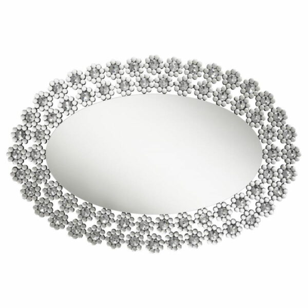 Colleen - Oval Wall Mirror With Faux Crystal Blossoms - Image 7
