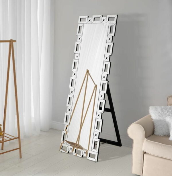 Tavin - Geometric Frame Cheval Mirror - Image 2
