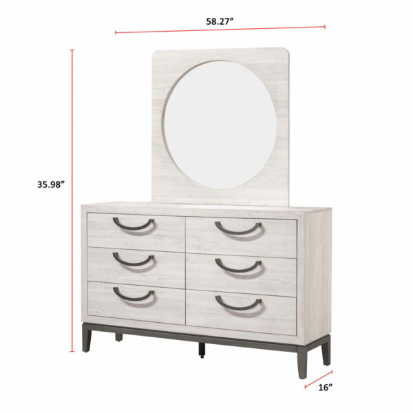 Veda - Dresser And Mirror - Pearl Silver - Image 2