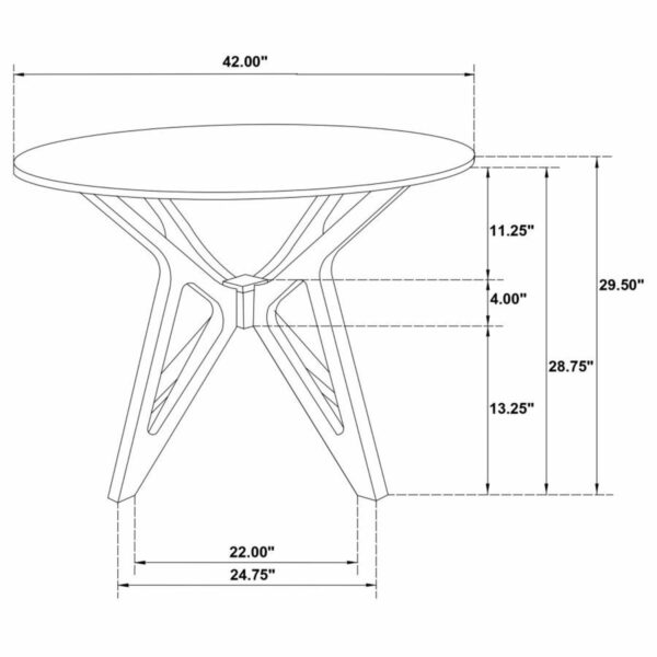 Elowen - 5 Piece Round Solid Wood Dining Set - Light Walnut - Image 5