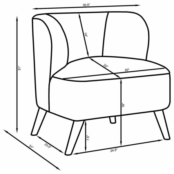 Alonzo - Upholstered Track Arms Accent Chair - Natural - Image 7