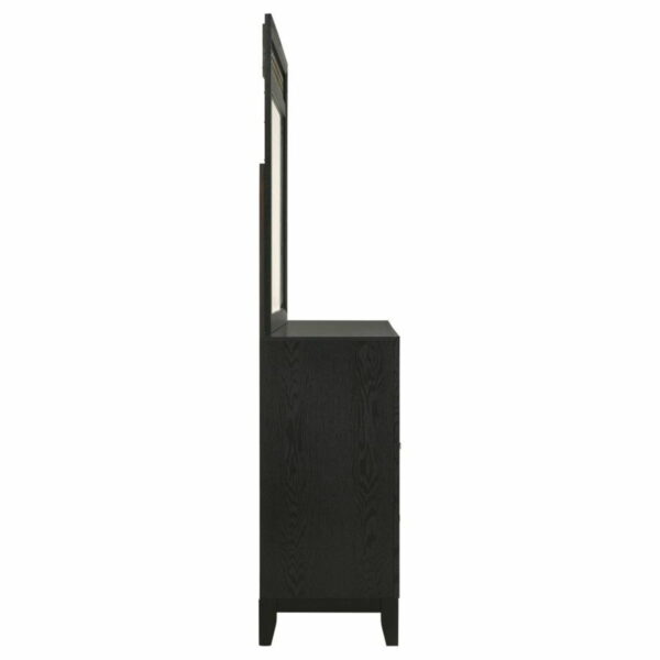 Valencia - 6-drawer Dresser With Mirror - Light Brown And Black - Image 7