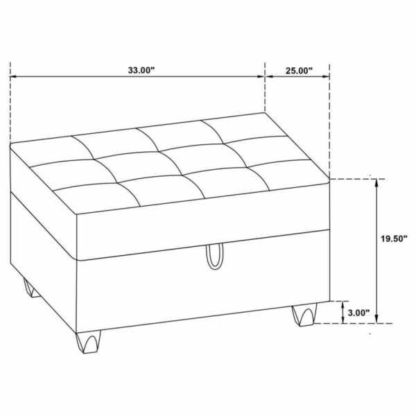 Stonenesse - Tufted Storage Ottoman - Gray - Image 6