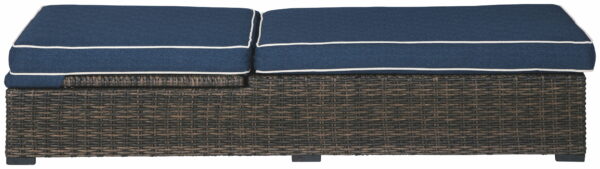Grasson - Brown / Blue - Chaise Lounge With Cushion - Image 5