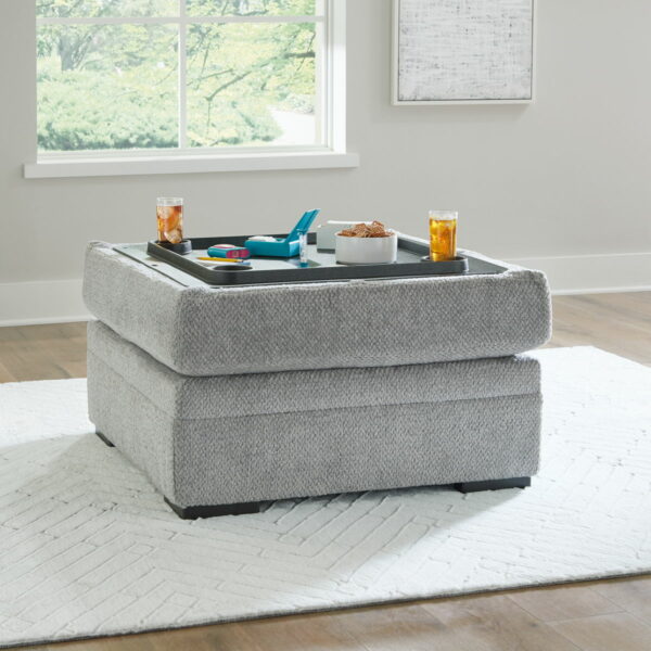 Casselbury - Cement - Ottoman With Storage - Image 7