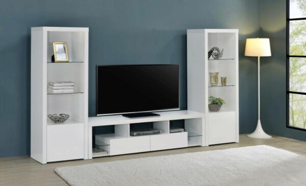 Jude - 2-Drawer 71" TV Stand With Shelving - White High Gloss - Image 5