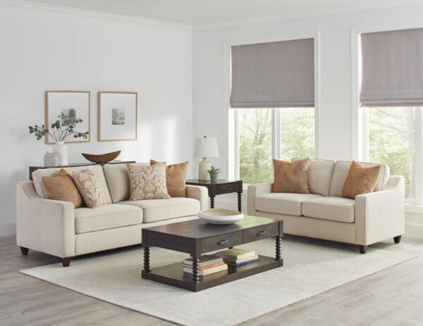 Christine - Upholstered Cushion Back Chair - Beige - Image 2